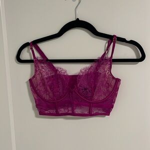 Victoria Secret Lace Bra Fuchsia 34C